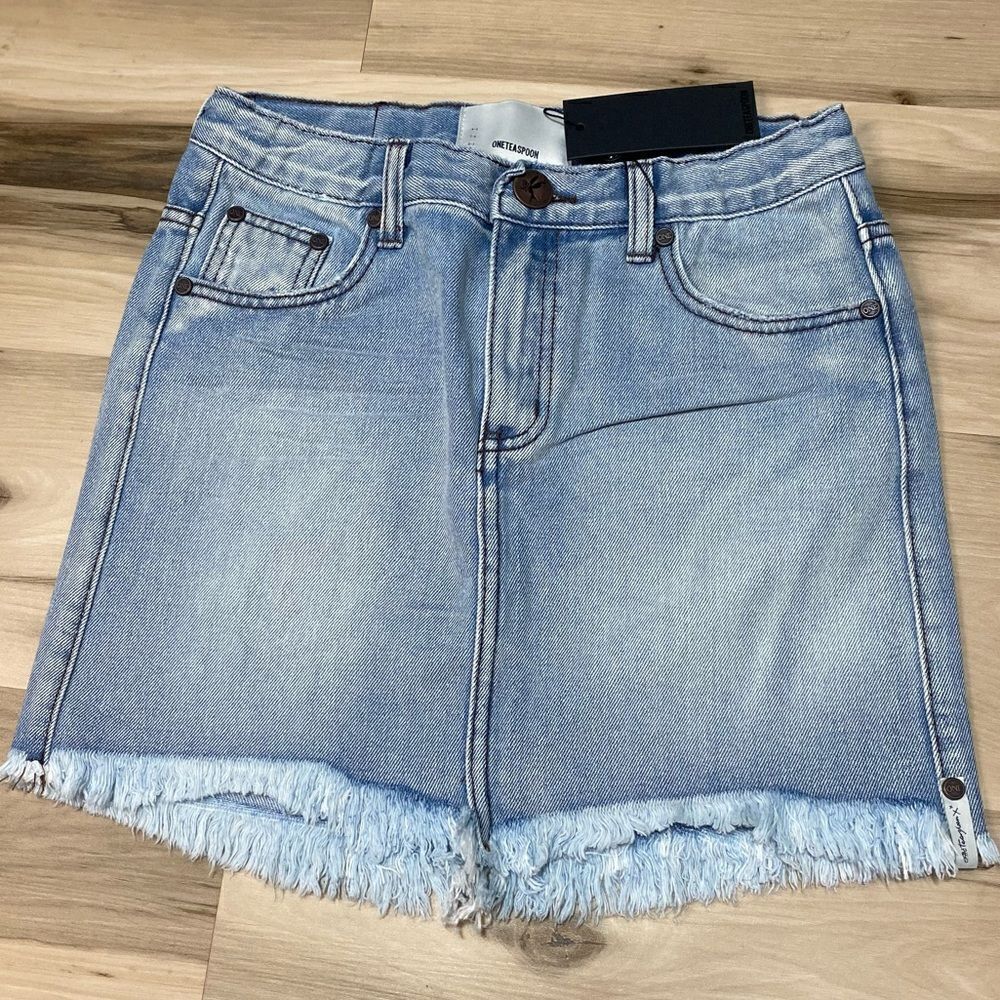 💛 KIDS ANTIQUE 2020 MINI STRETCH HIGH WAIST DENIM SKIRT 12-14